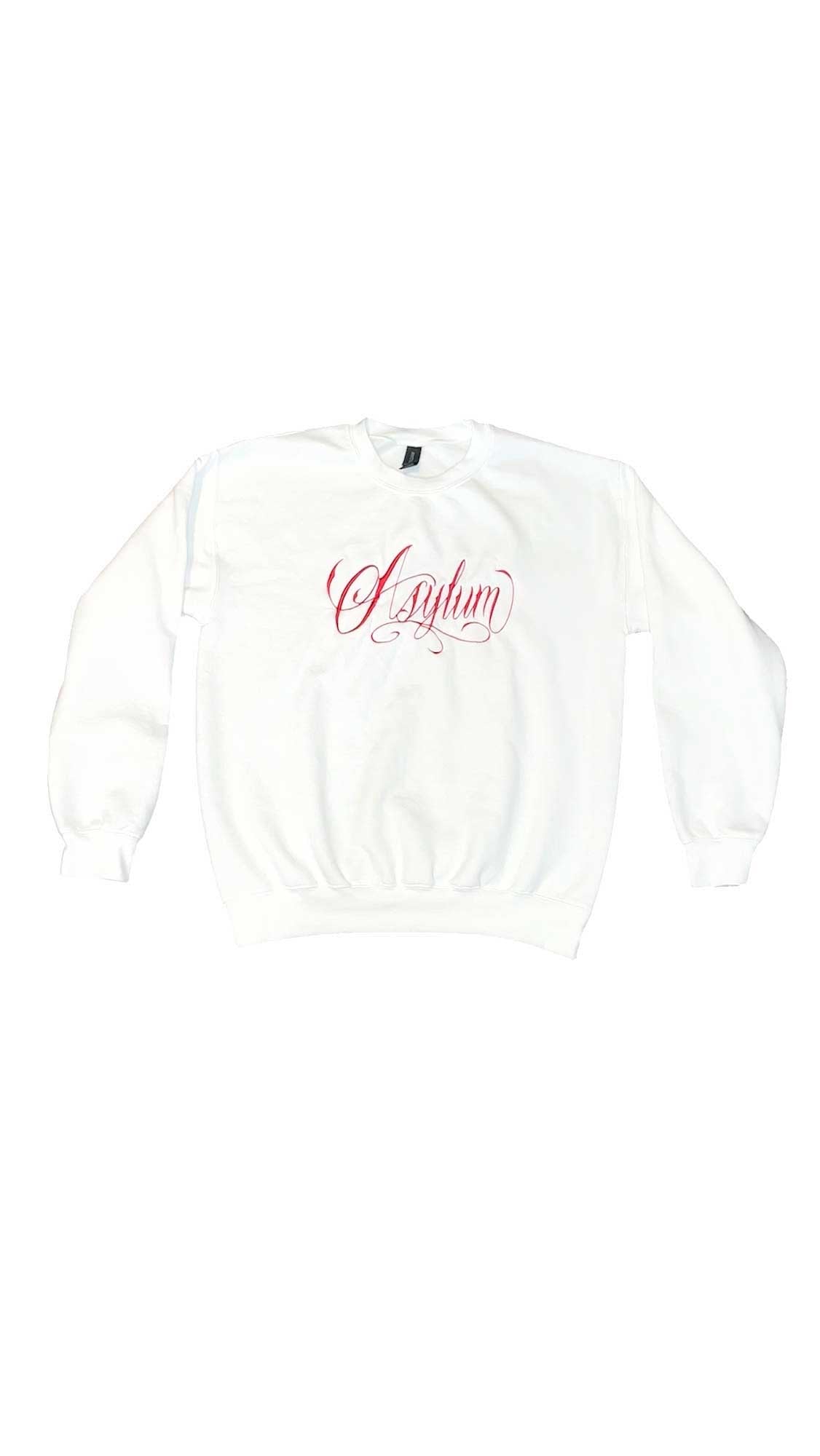 *White and Red Asylum Crewneck