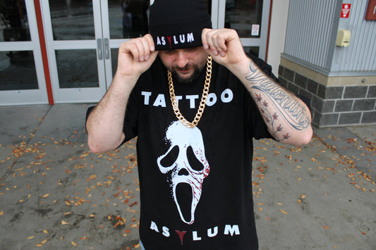 Beanie - White & Cardinal Red Lettering