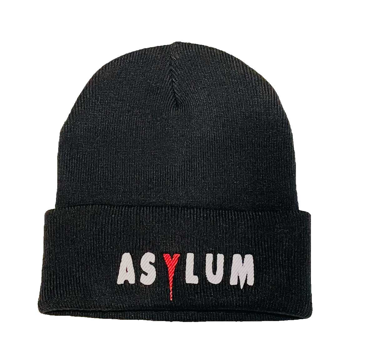Beanie - White & Cardinal Red Lettering