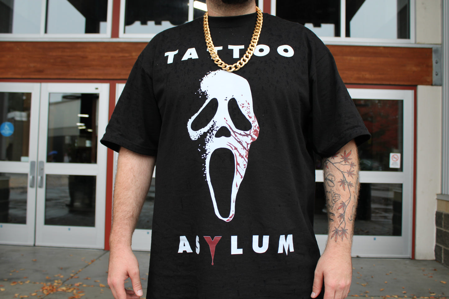 Ghost Face White & Cardinal Red Tshirt