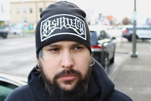 West Coast Lettering Black/White Beanie